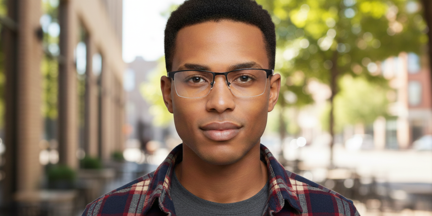 Half Rim Rectangle Classic Eyeglasses 1017