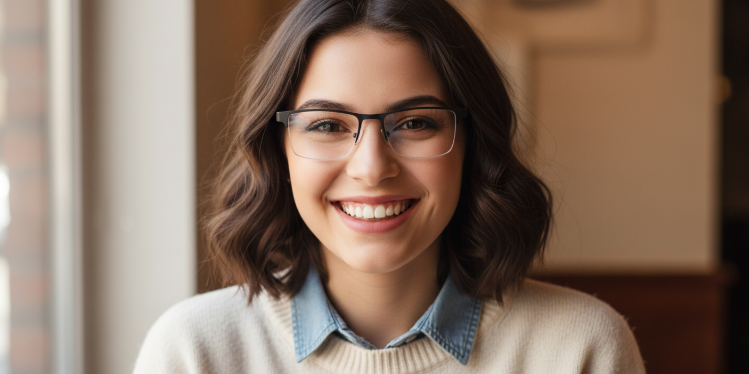 Half Rim Rectangle Classic Eyeglasses 1017