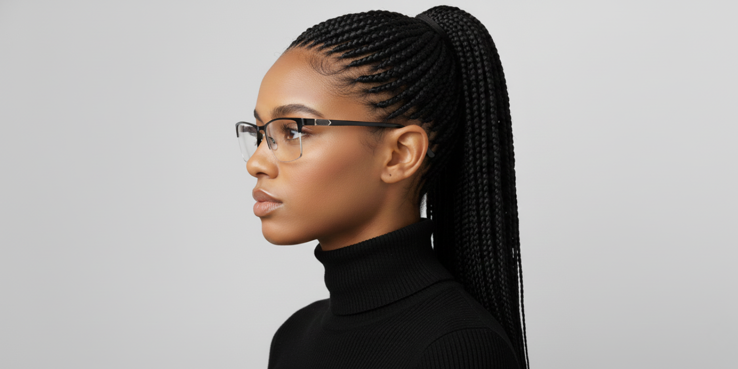 Half Rim Rectangle Classic Eyeglasses 1017