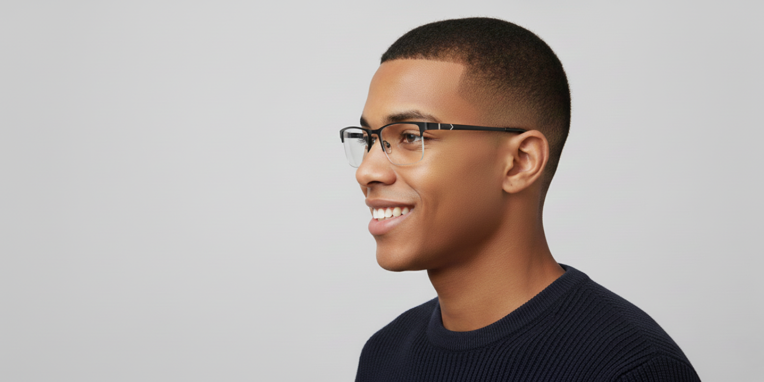 Half Rim Rectangle Classic Eyeglasses 1017