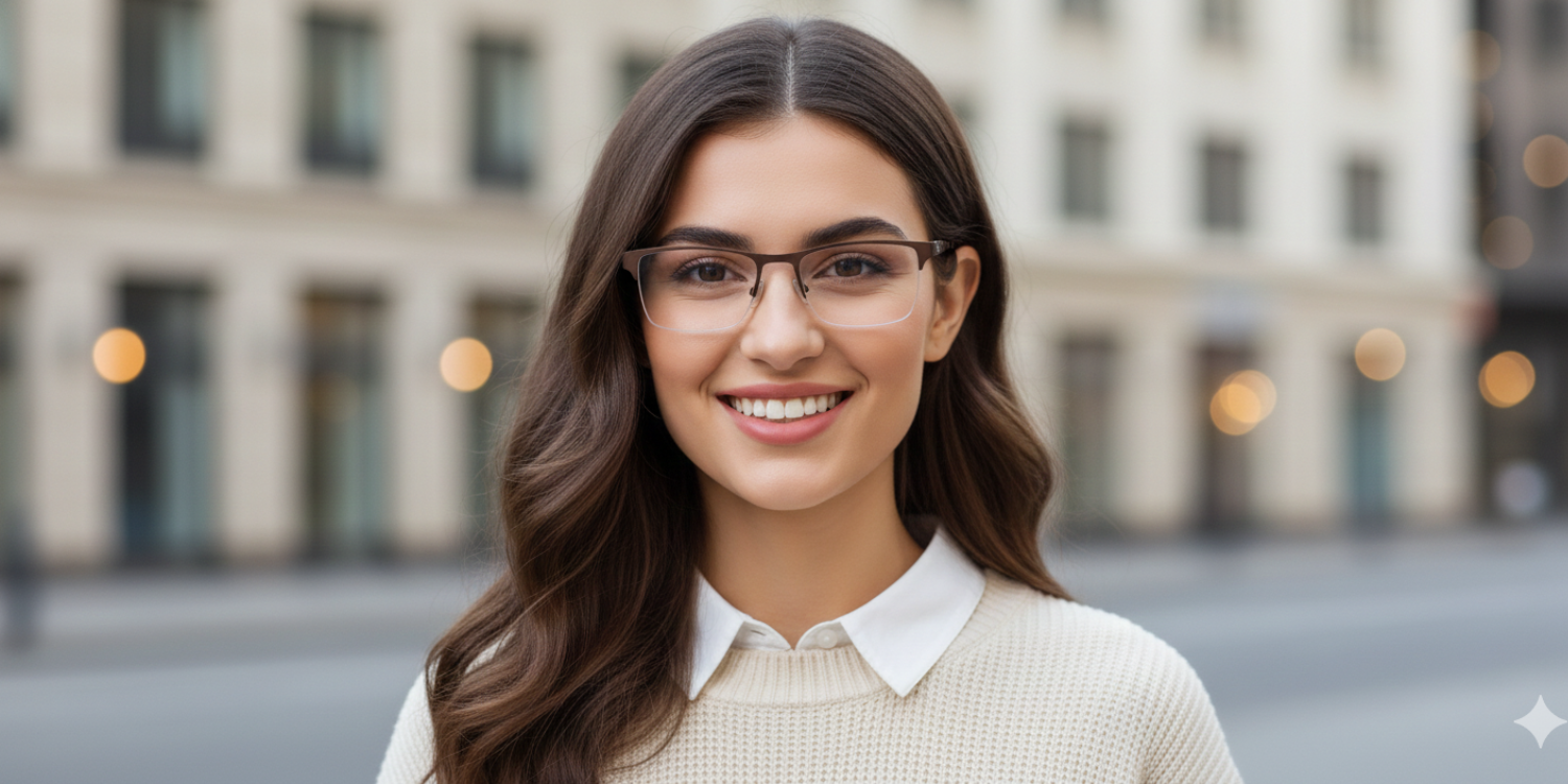 Half Rim Rectangle Classic Eyeglasses 1017