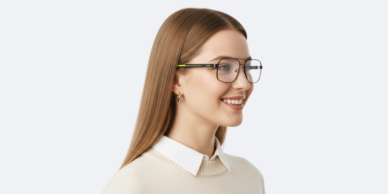 Full Rim Double Bridge Rectangle Eyeglasses 3705