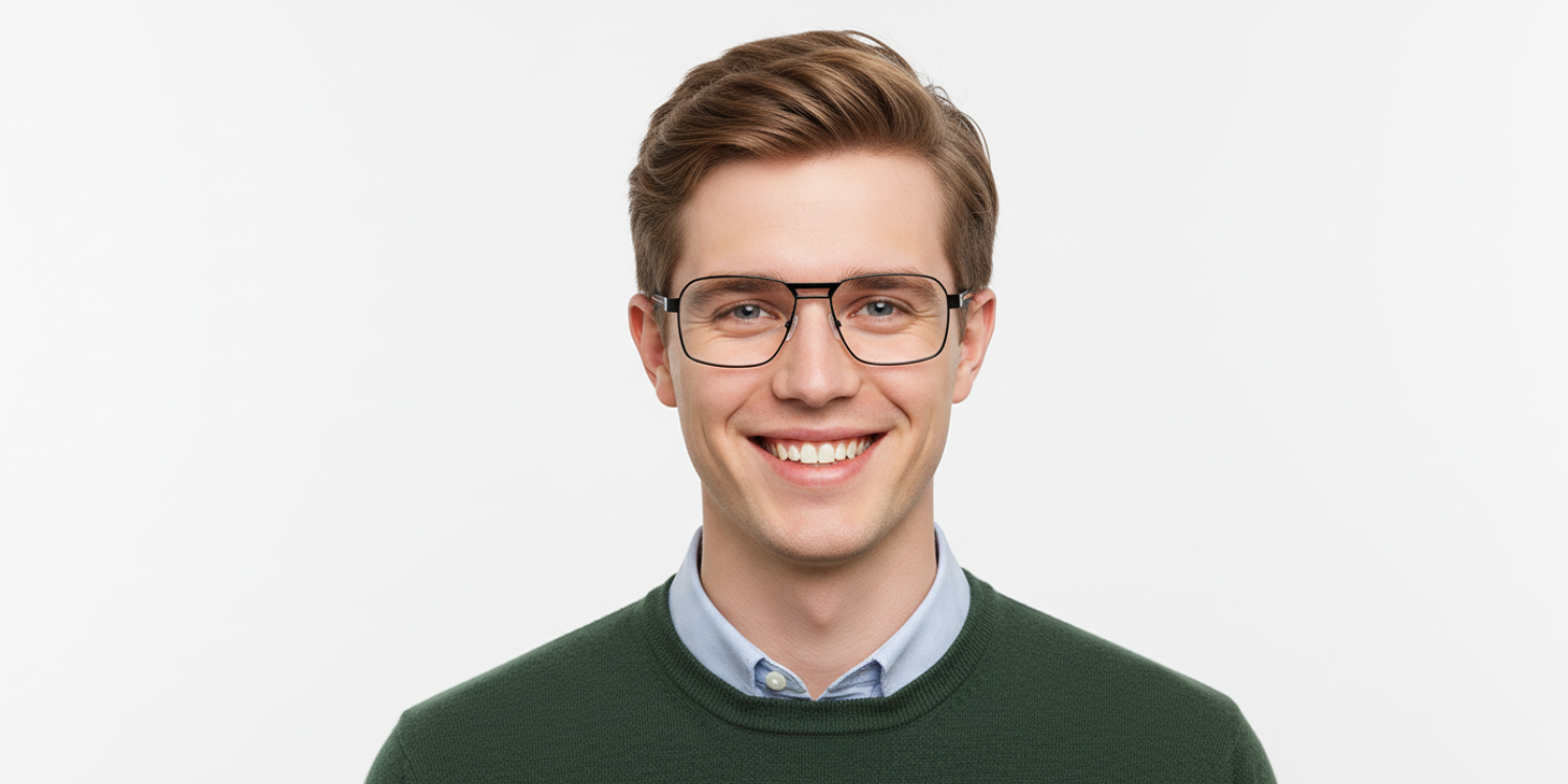 Full Rim Double Bridge Rectangle Eyeglasses 3705