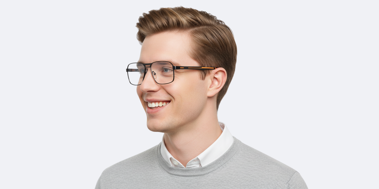 Full Rim Double Bridge Rectangle Eyeglasses 3705