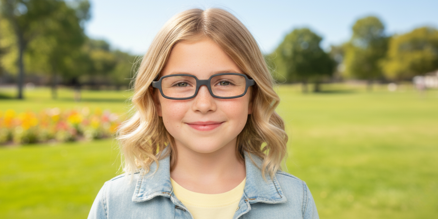 Full Rim Rectangle Magneto Classic Kids Eyeglasses 6036