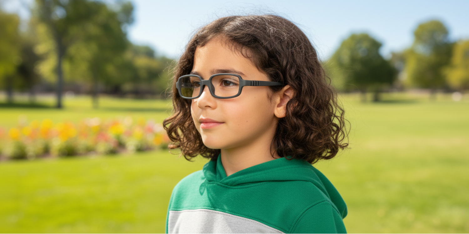 Full Rim Rectangle Magneto Classic Kids Eyeglasses 6036