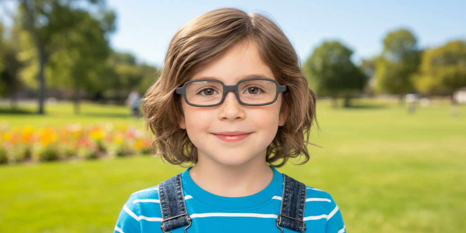Full Rim Rectangle Magneto Classic Kids Eyeglasses 6036