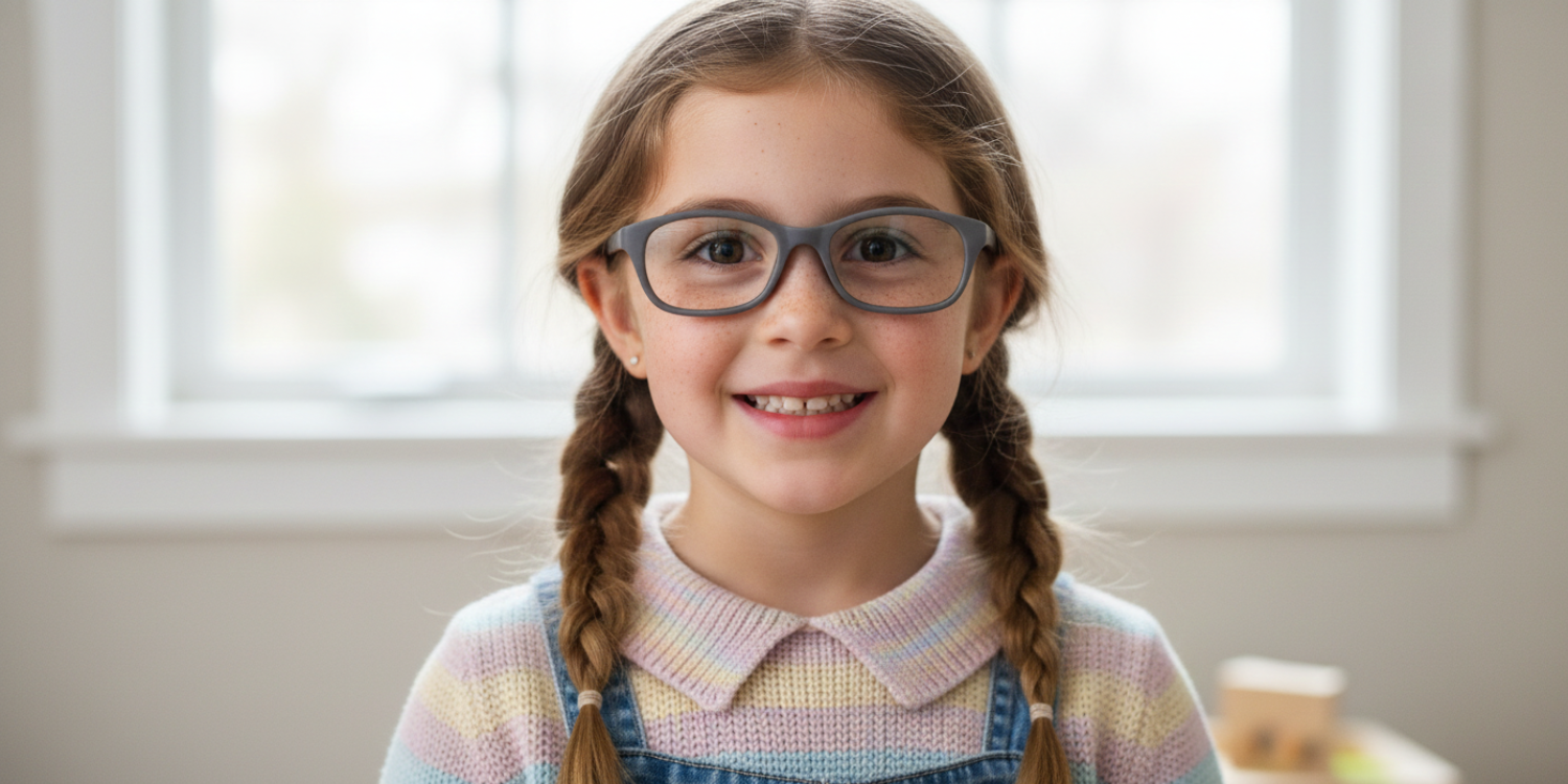 Full Rim Rectangle Magneto Classic Kids Eyeglasses 6038