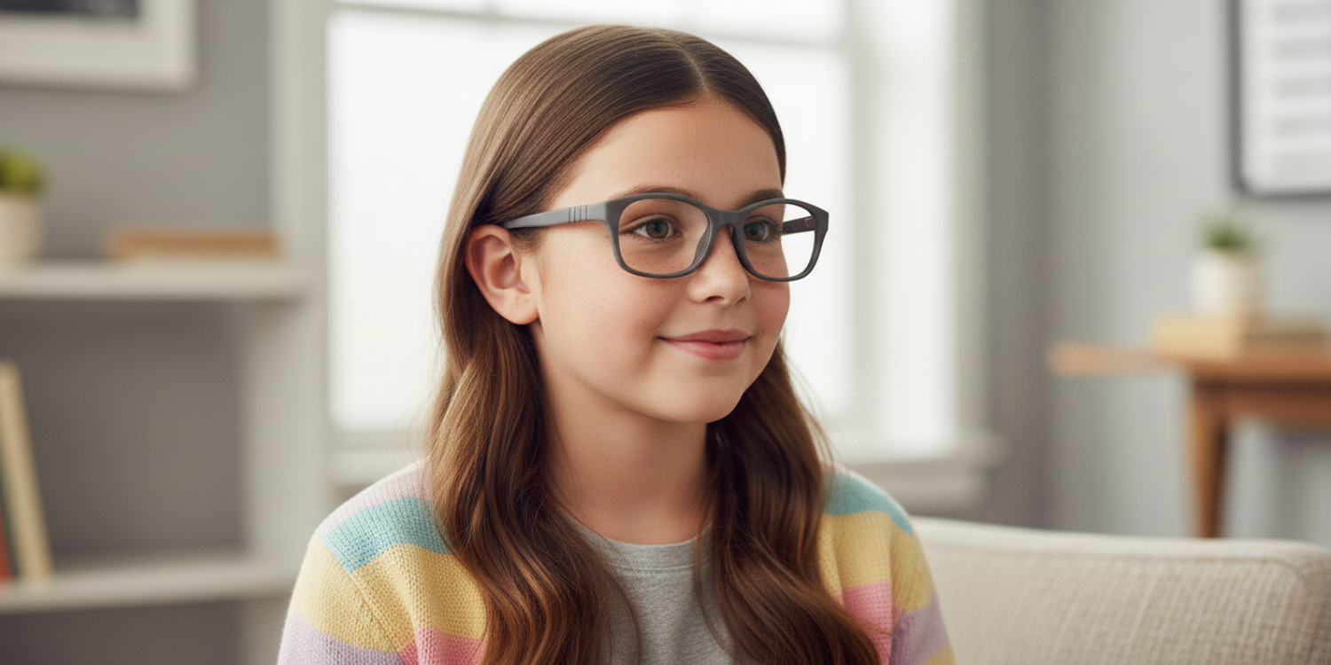 Full Rim Rectangle Magneto Classic Kids Eyeglasses 6038