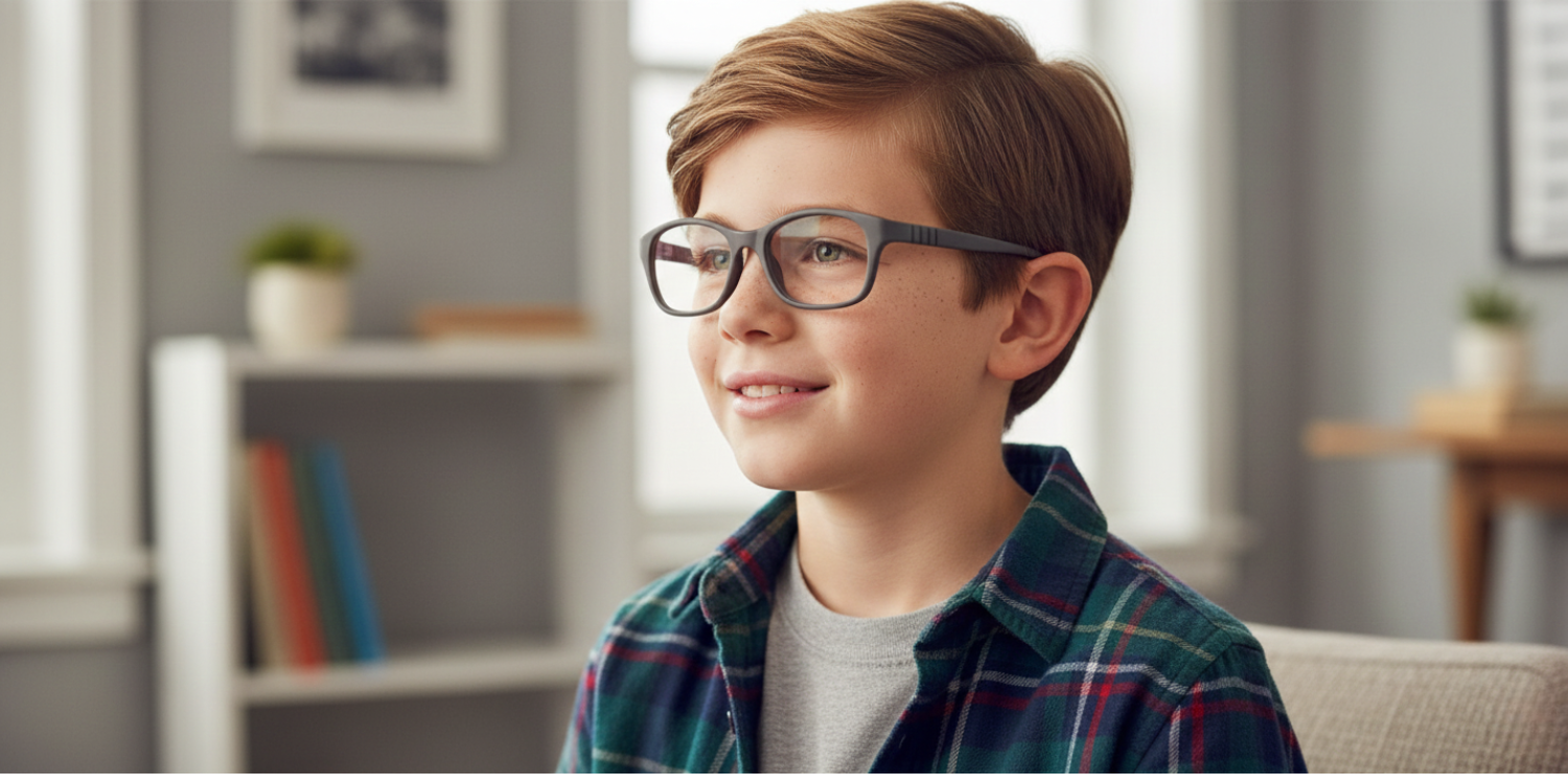 Full Rim Rectangle Magneto Classic Kids Eyeglasses 6038