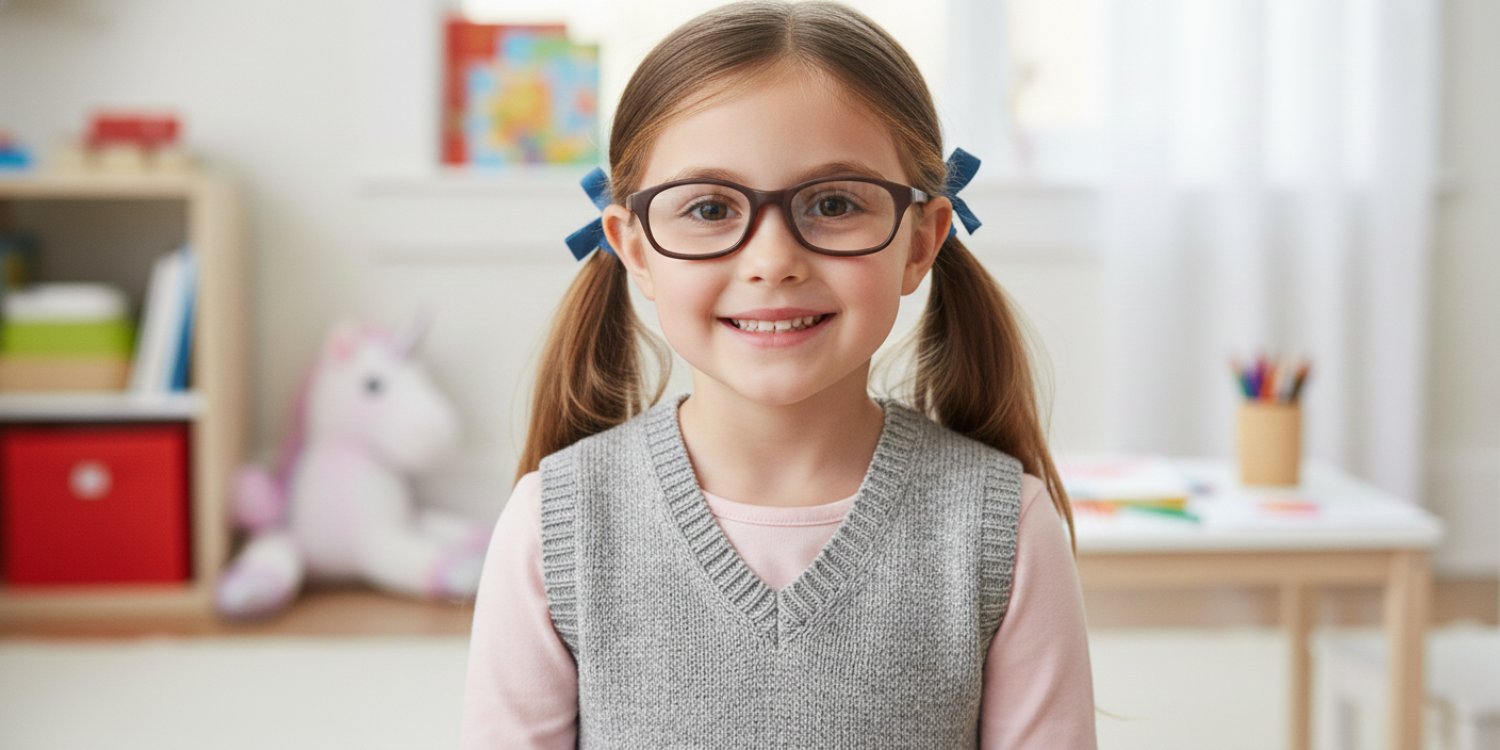 Full Rim Rectangle Magneto Classic Kids Eyeglasses 6038