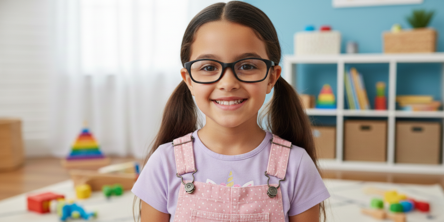 Full Rim Rectangle Magneto Classic Kids Eyeglasses 6038