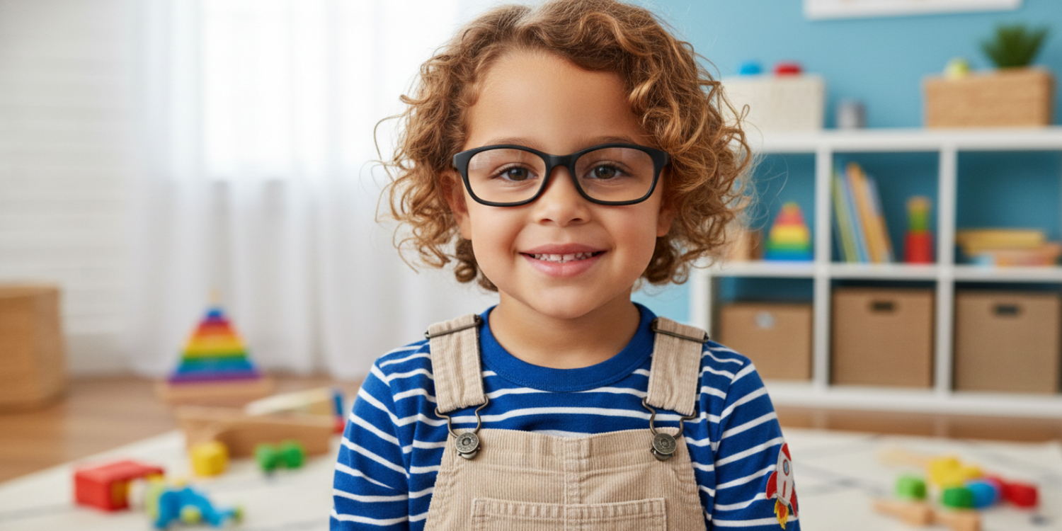 Full Rim Rectangle Magneto Classic Kids Eyeglasses 6038
