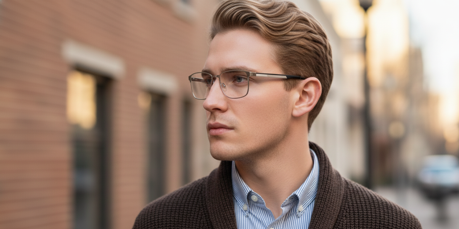 Full Rim Rectangle Classic Eyeglasses 8036