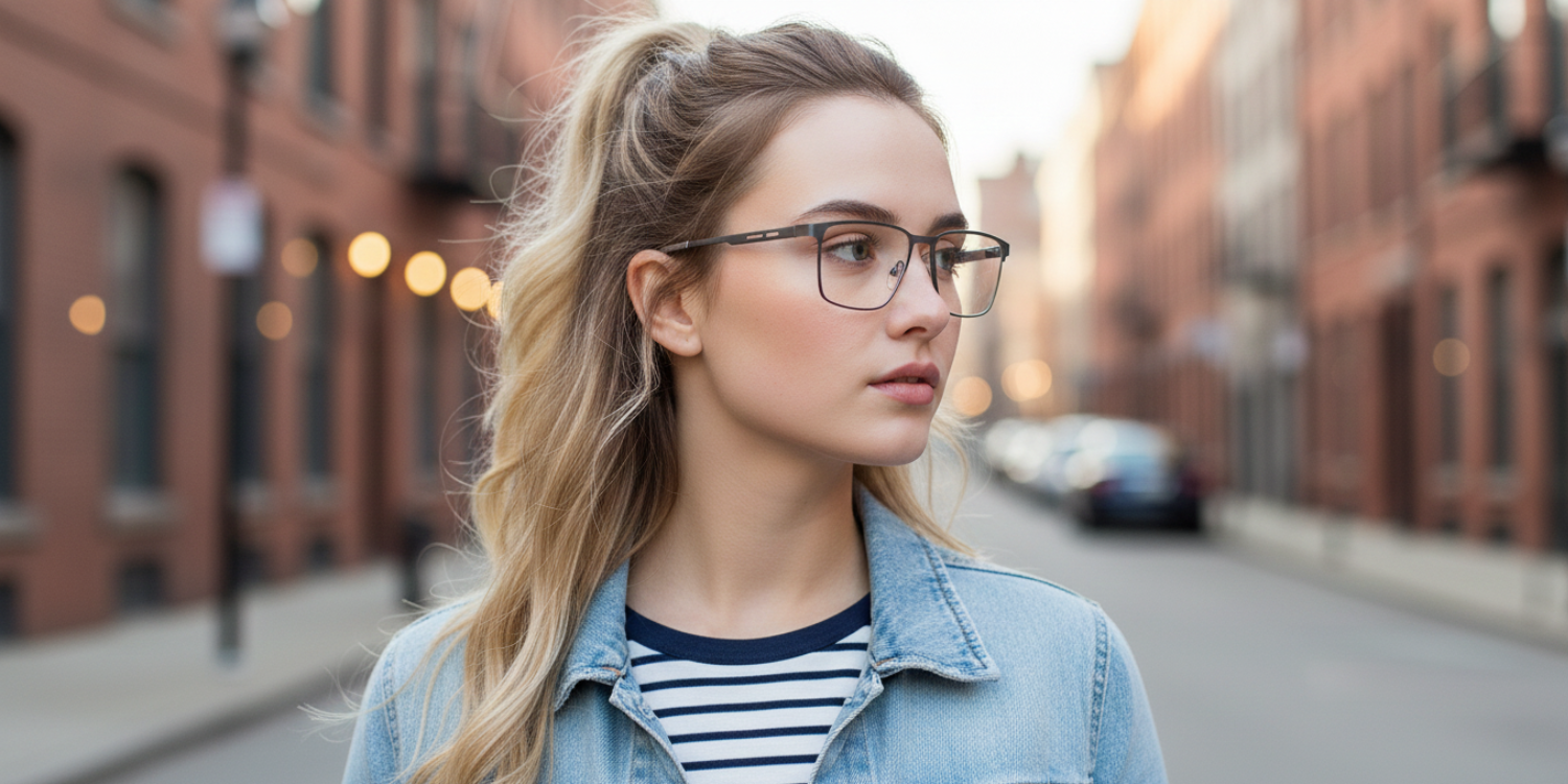 Full Rim Rectangle Classic Eyeglasses 9004