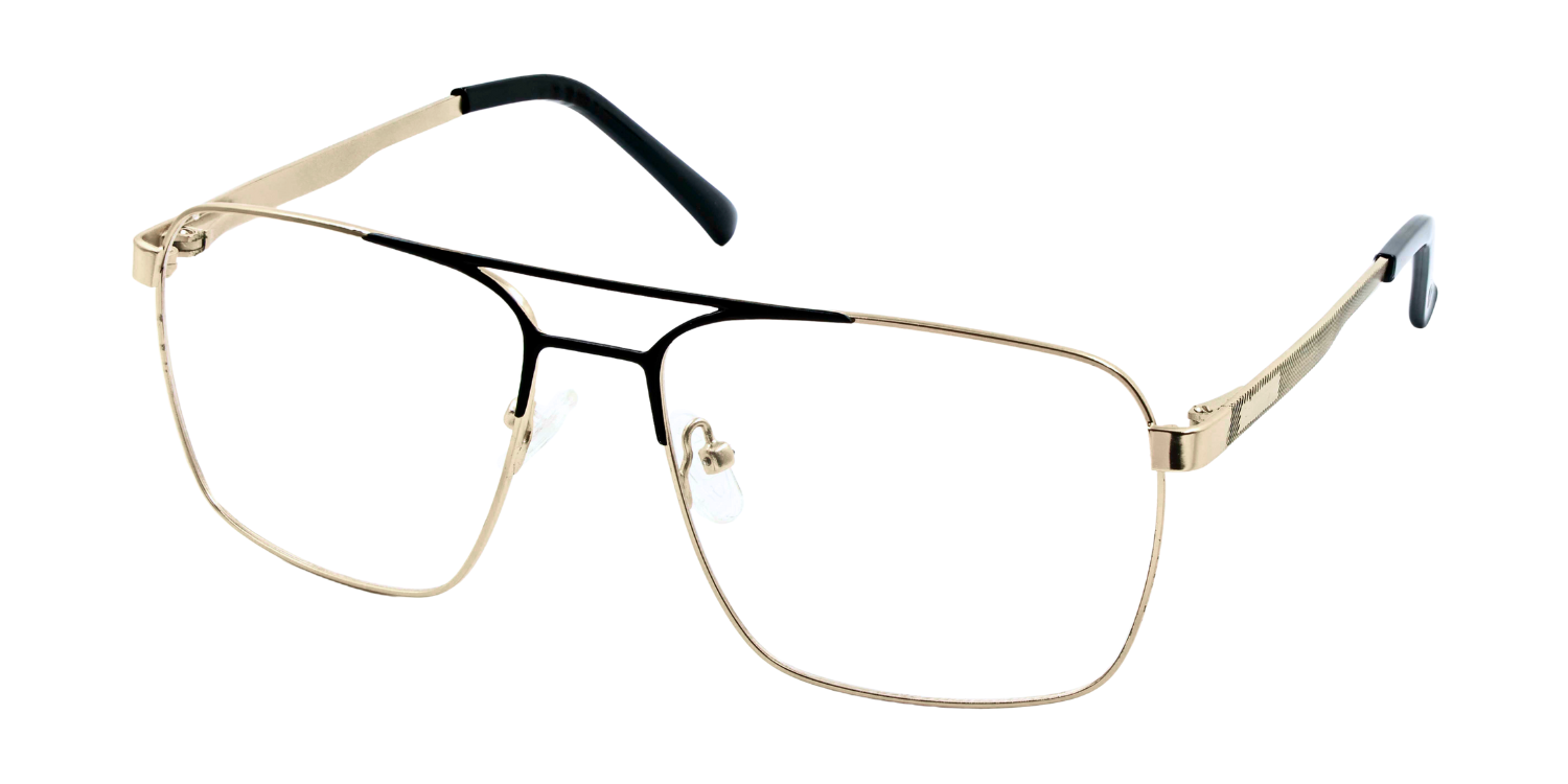 Full Rim Double Bridge Rectangle Classic Eyeglasses 9011