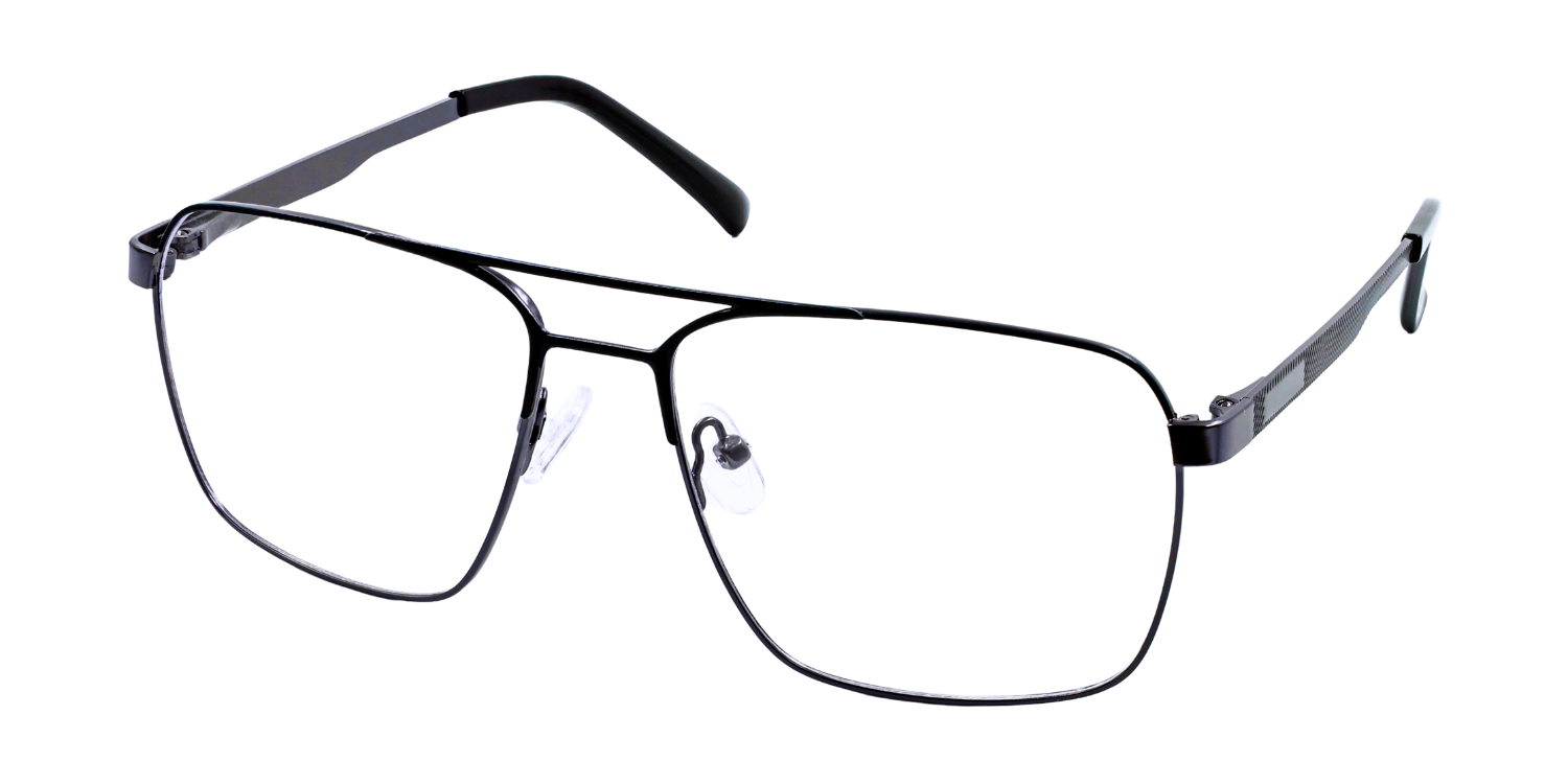 Full Rim Double Bridge Rectangle Classic Eyeglasses 9011
