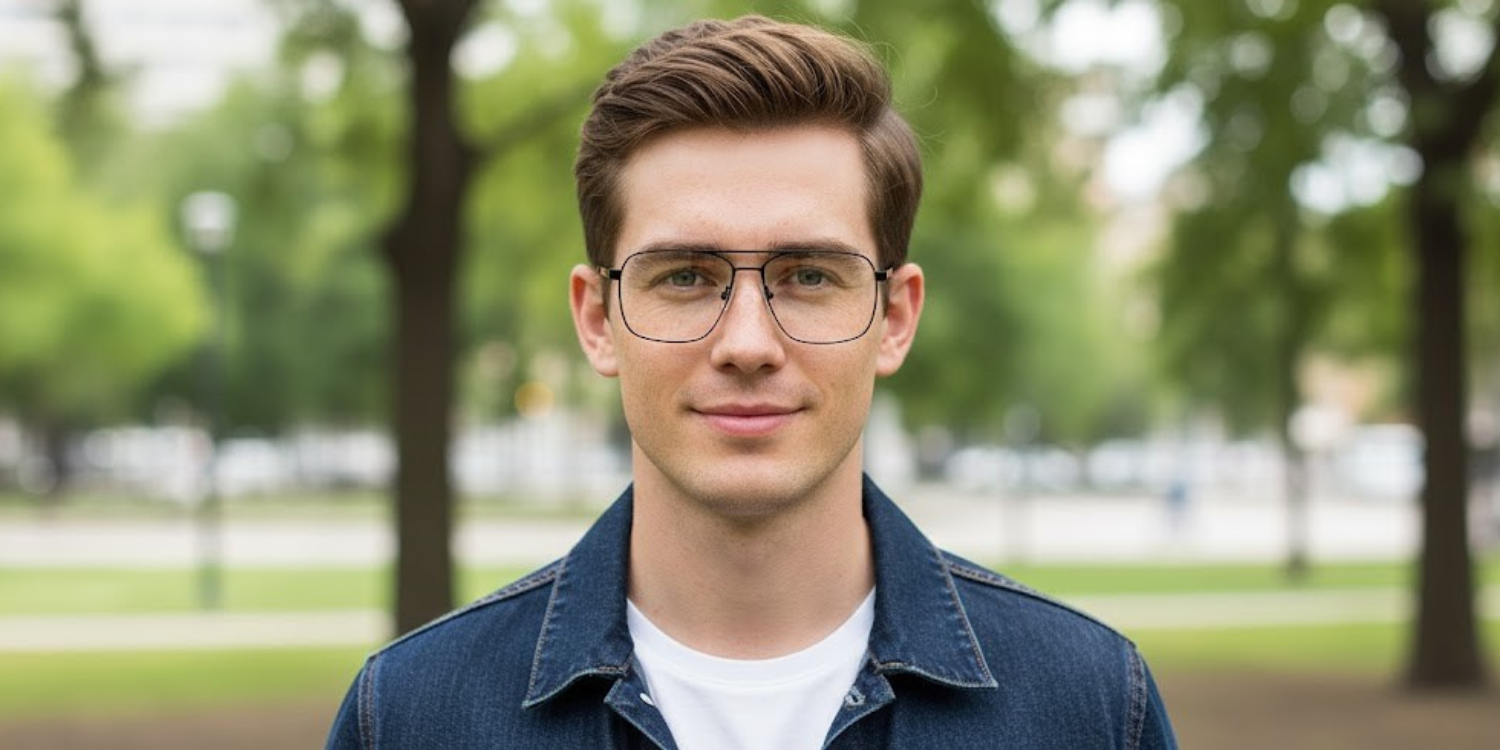 Full Rim Double Bridge Rectangle Classic Eyeglasses 9011