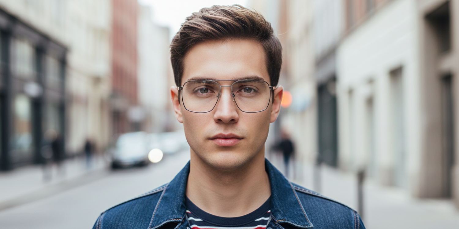 Full Rim Double Bridge Rectangle Classic Eyeglasses 9011