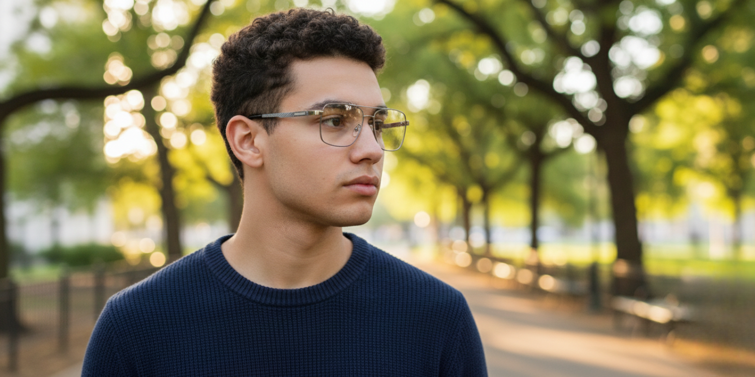 Full Rim Double Bridge Rectangle Classic Eyeglasses 9011