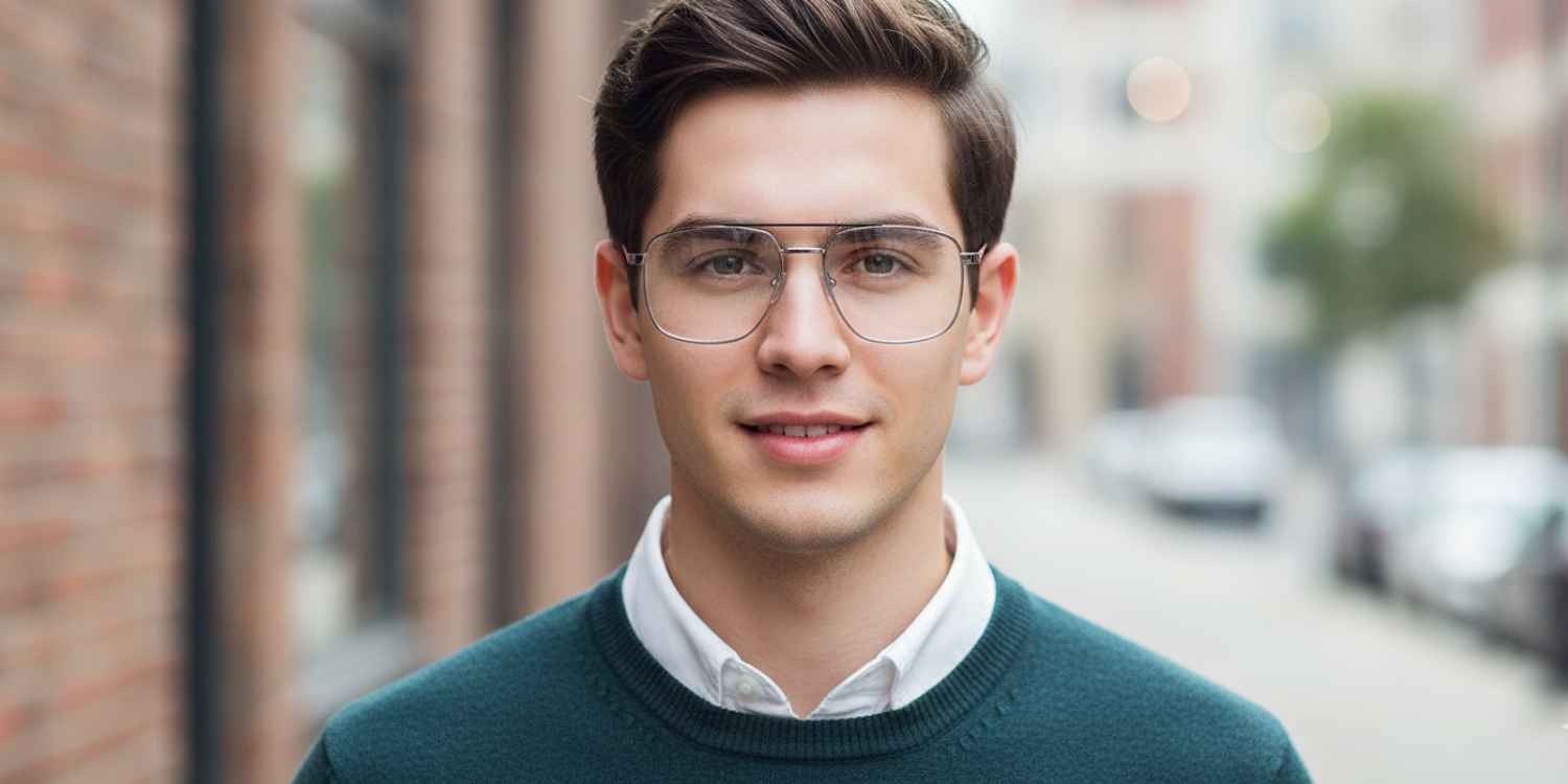 Full Rim Double Bridge Square Classic Eyeglasses 9018