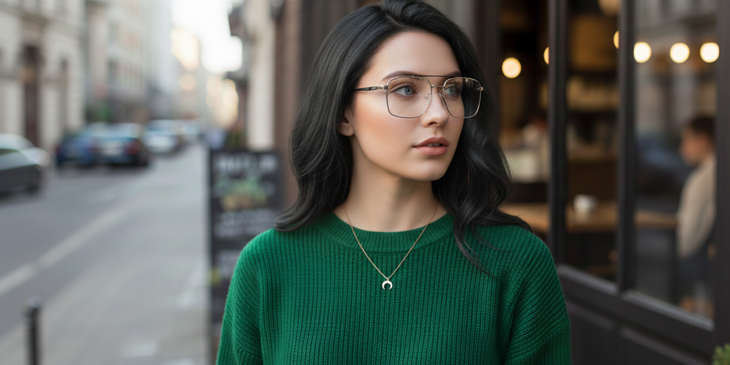 Full Rim Double Bridge Square Classic Eyeglasses 9018