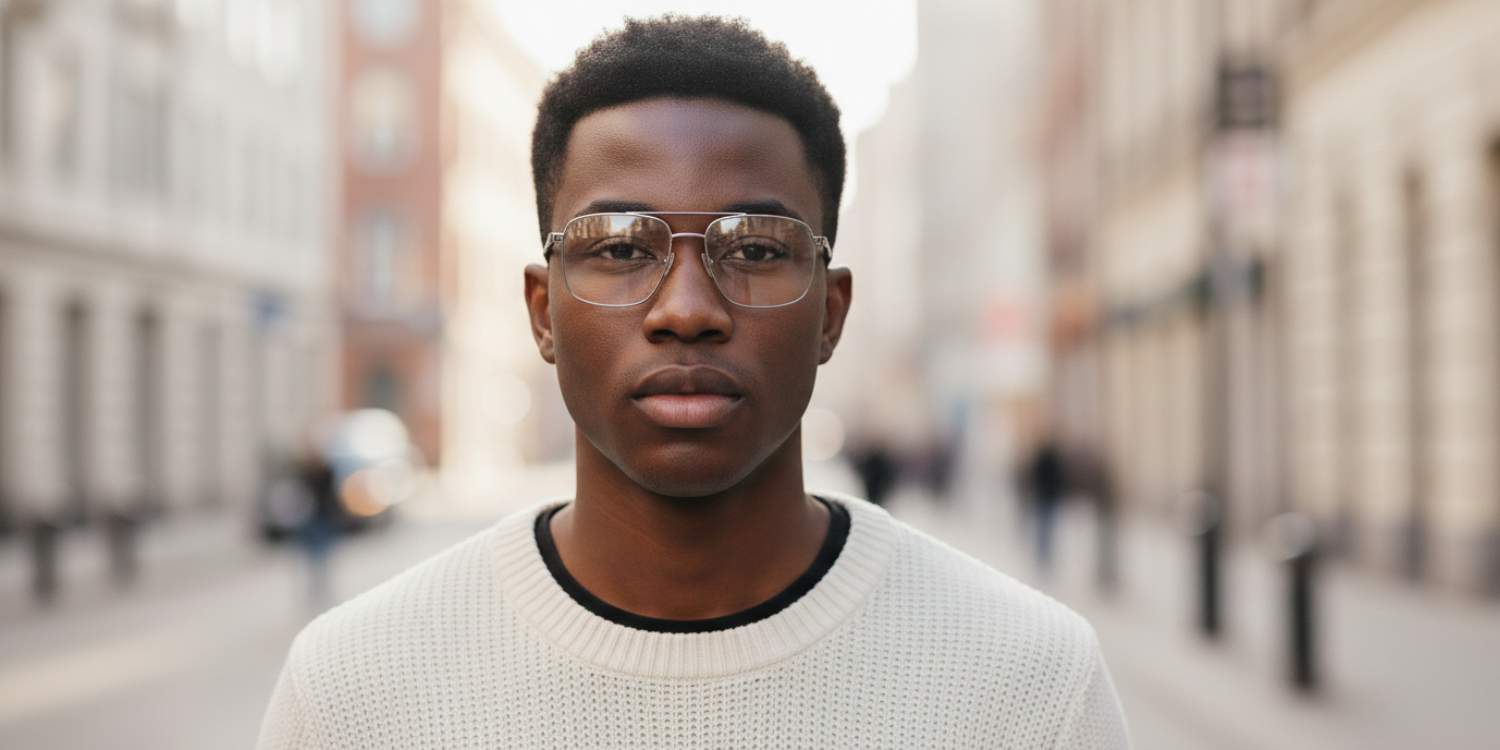 Full Rim Double Bridge Square Classic Eyeglasses 9018