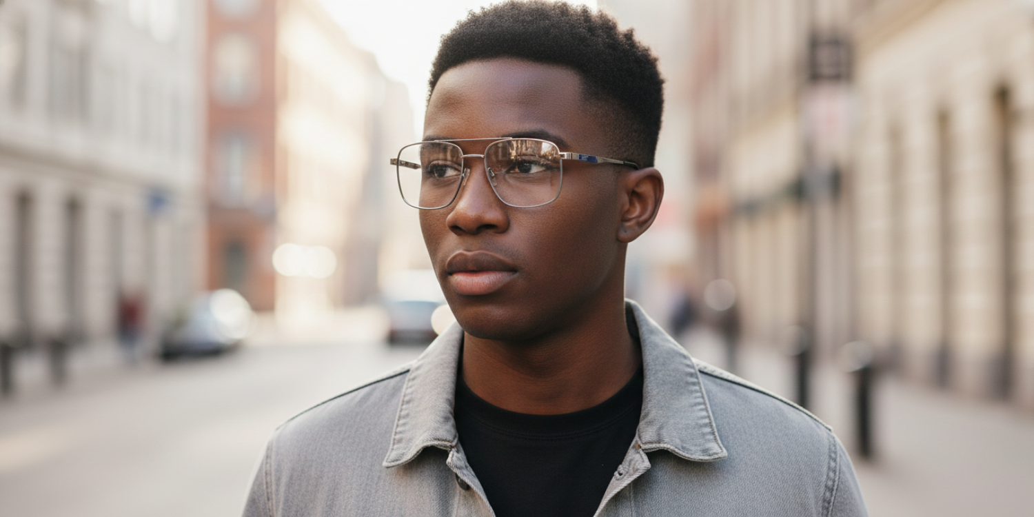 Full Rim Double Bridge Square Classic Eyeglasses 9018