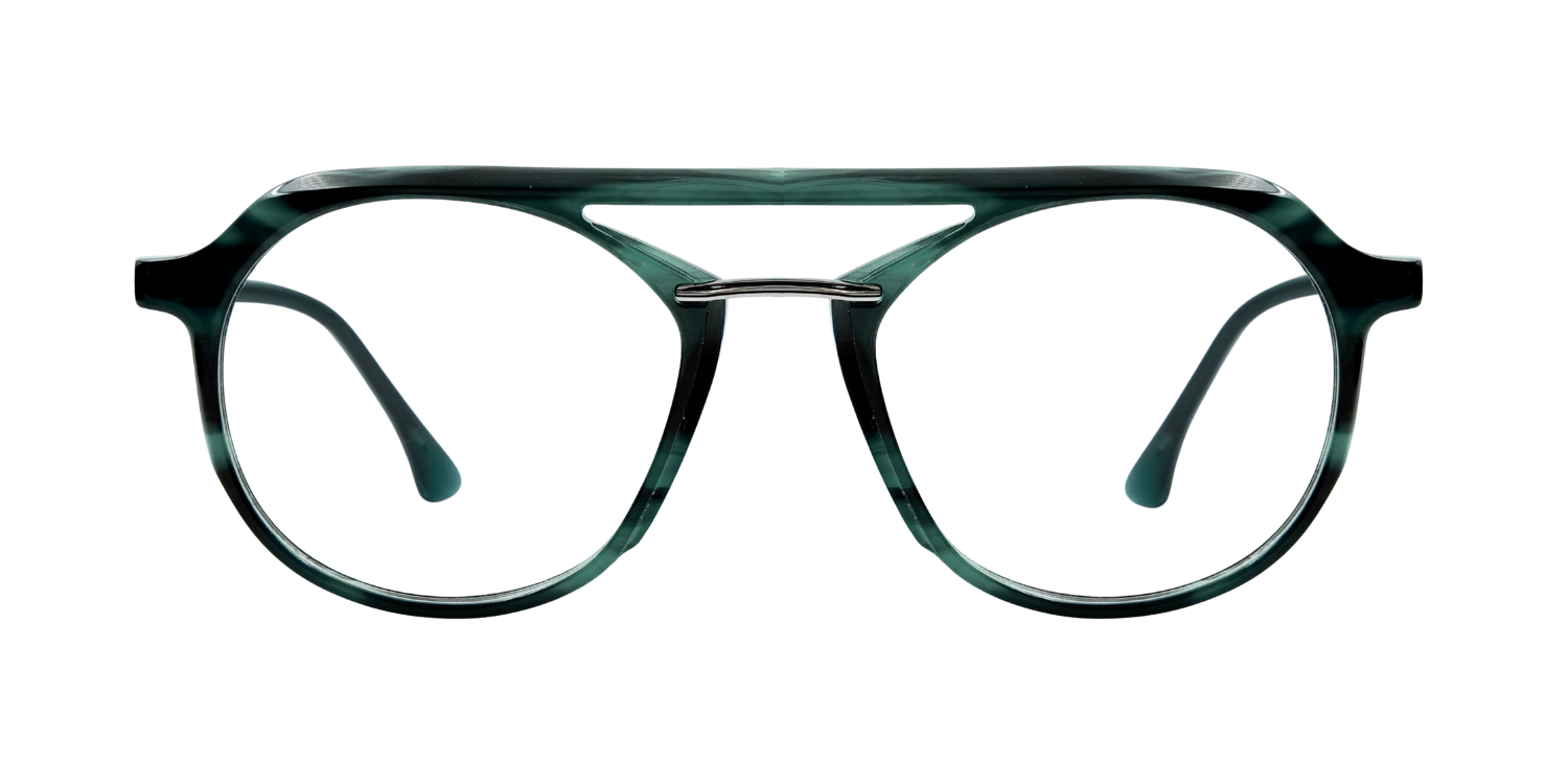 Full Rim Double Bridge Round Aviator Classic Eyeglasses A22358