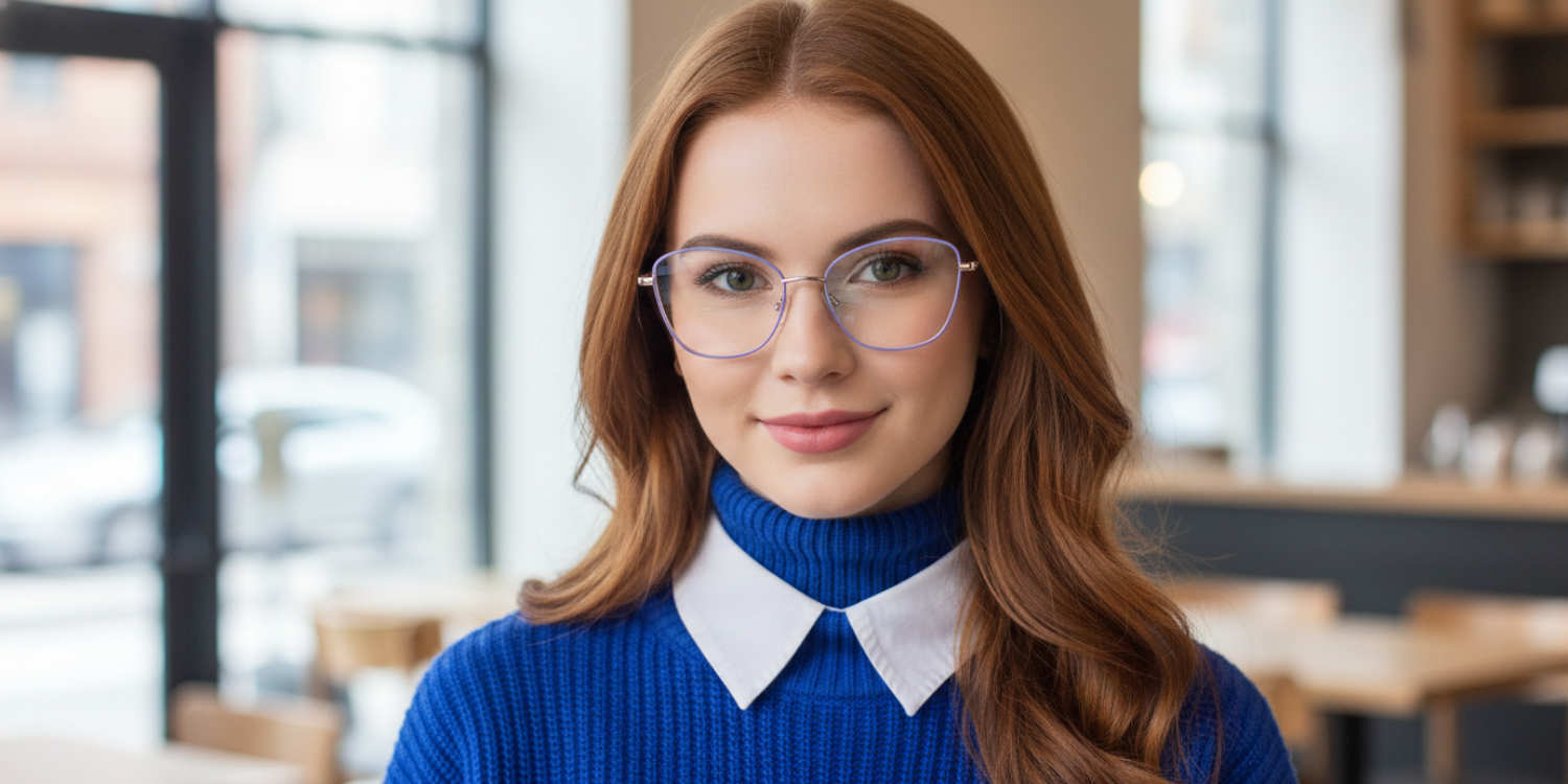 Full Rim Cat Eye Classic Eyeglasses with Sparkling Temple CH5006