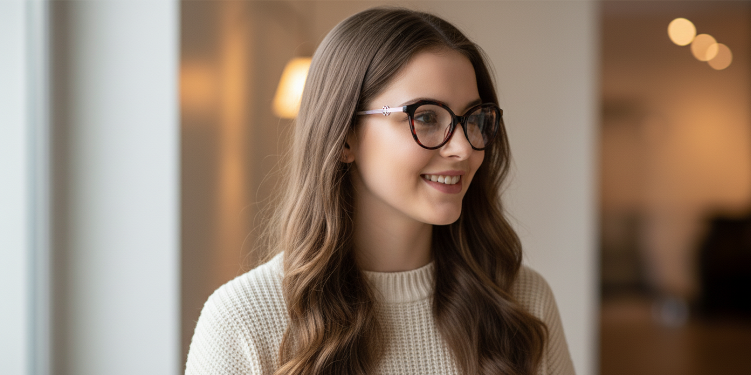 Full Rim Cat Eye Classic Eyeglasses with Accents CH A10170