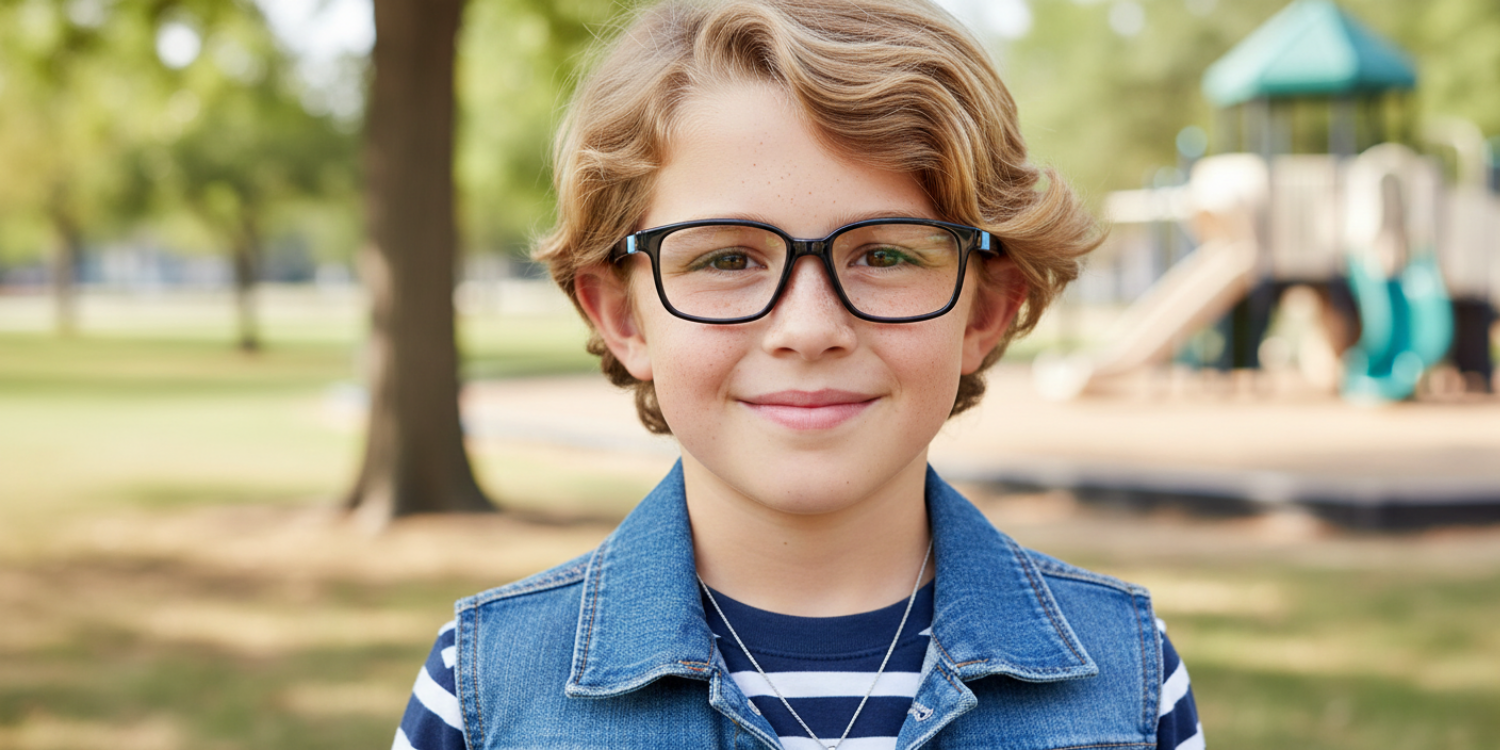 Full Rim Rectangle Magneto Classic Kids Eyeglasses CS007