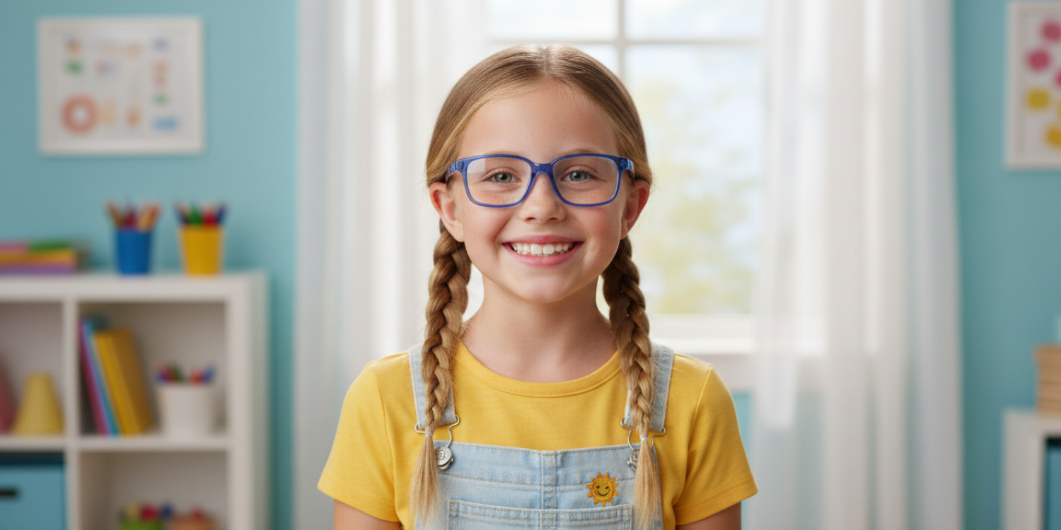 Full Rim Rectangle Magneto Classic Kids Eyeglasses CS007