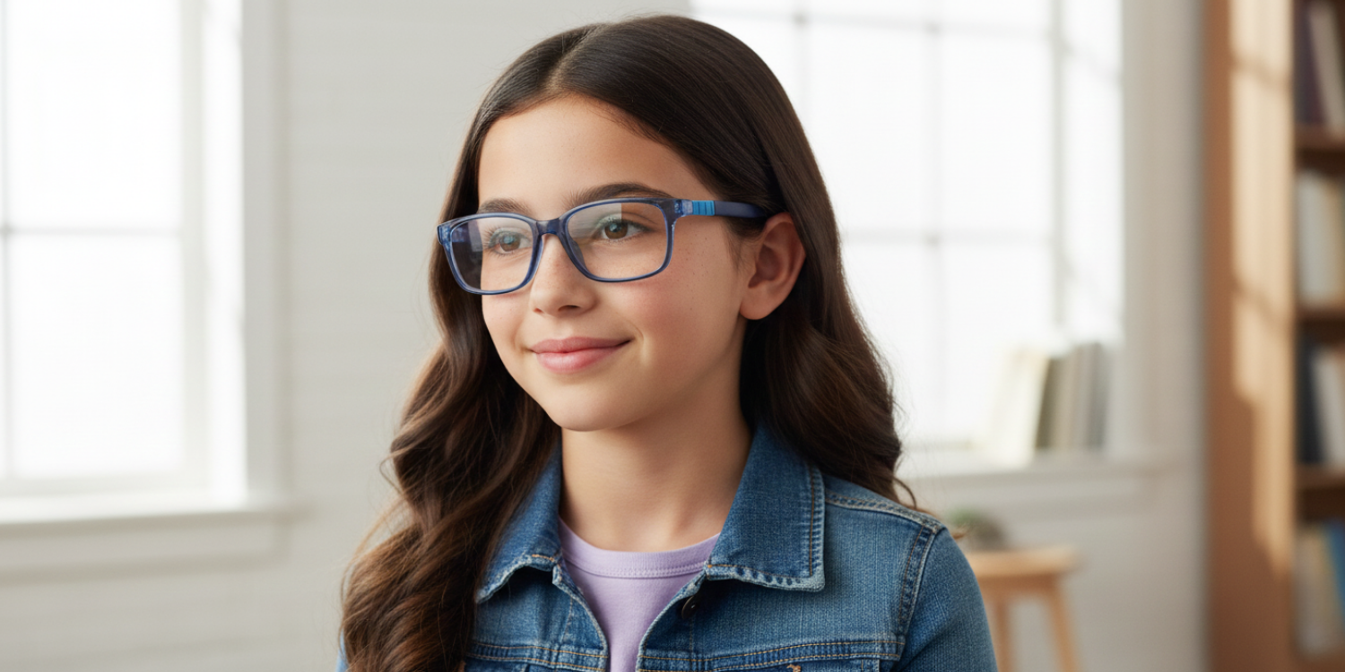 Full Rim Rectangle Magneto Classic Kids Eyeglasses CS007