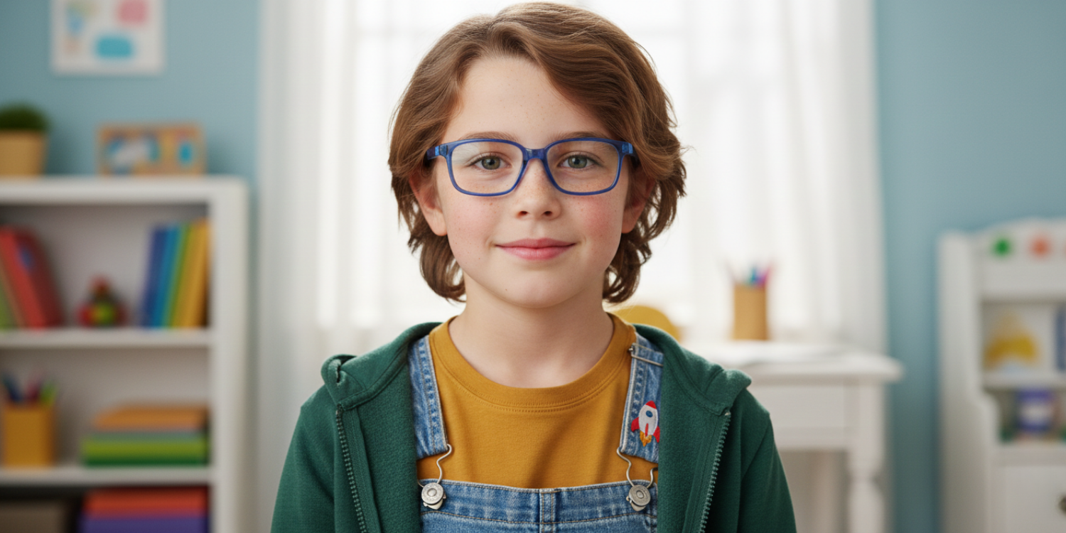 Full Rim Rectangle Magneto Classic Kids Eyeglasses CS007