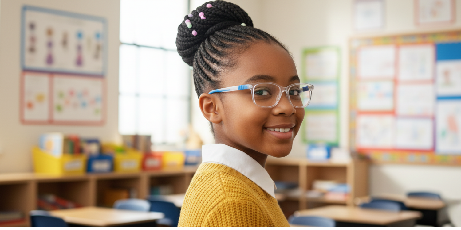 Full Rim Rectangle Magneto Classic Kids Eyeglasses CS007
