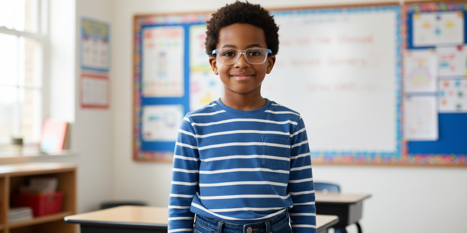 Full Rim Rectangle Magneto Classic Kids Eyeglasses CS007