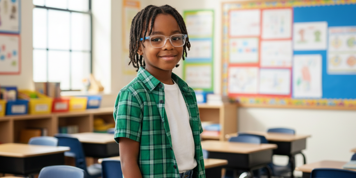 Full Rim Rectangle Magneto Classic Kids Eyeglasses CS007