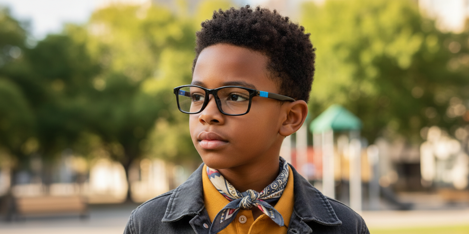 Full Rim Rectangle Magneto Classic Kids Eyeglasses CS008