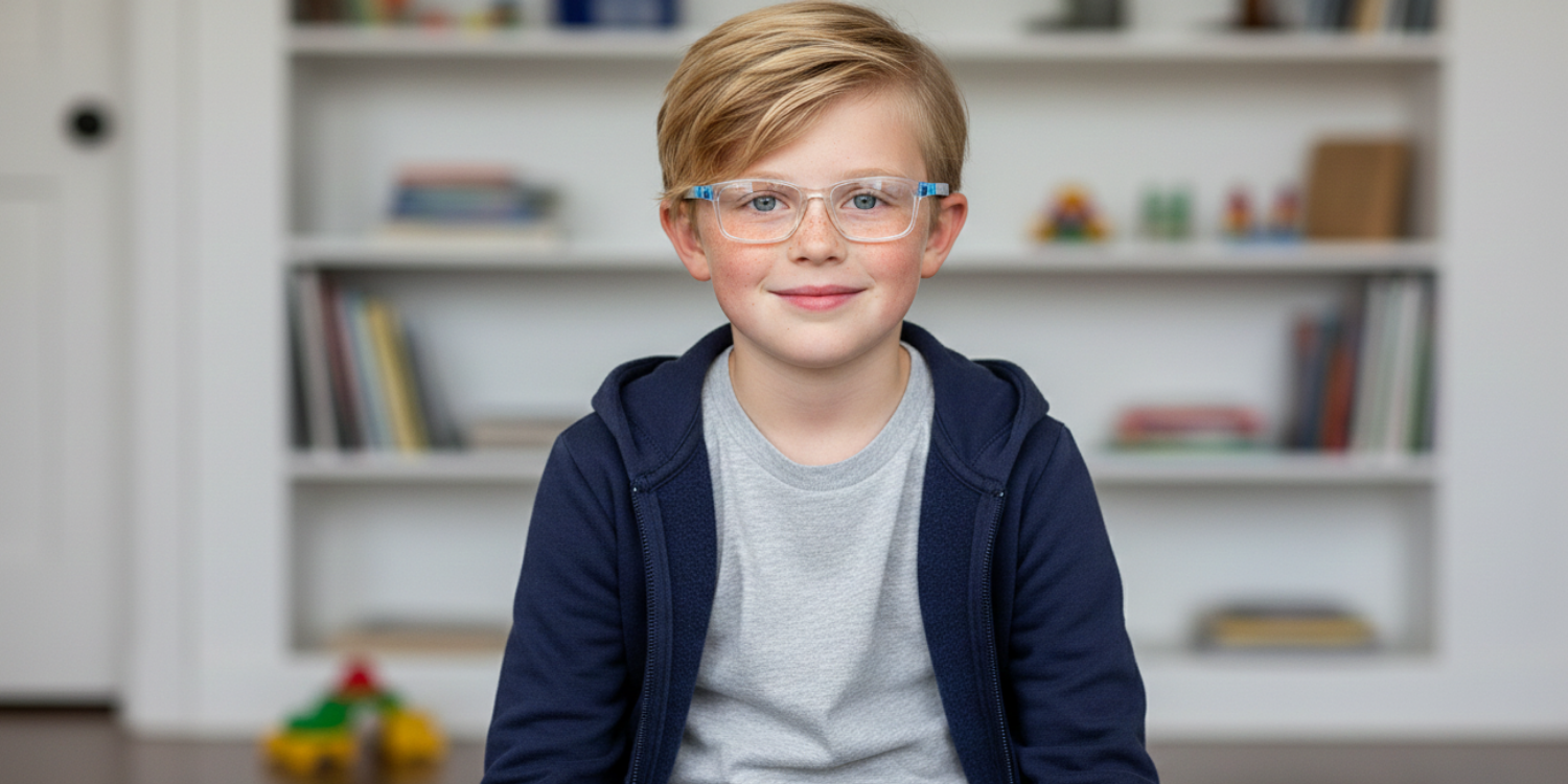 Full Rim Rectangle Magneto Classic Kids Eyeglasses CS008