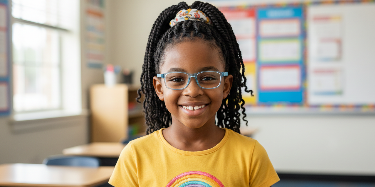 Full Rim Rectangle Magneto Classic Kids Eyeglasses CS008