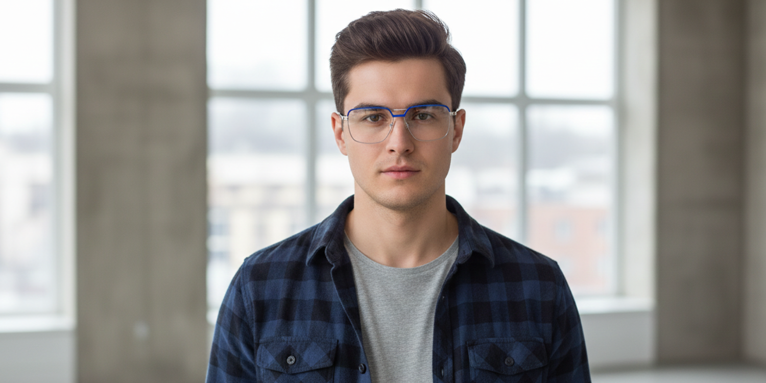 Full Rim Double Bridge Rectangle Classic Eyeglasses FY621