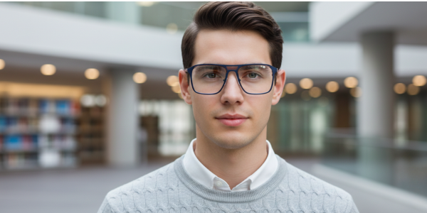 Full Rim Double Bridge Rectangle Classic Eyeglasses GU8607