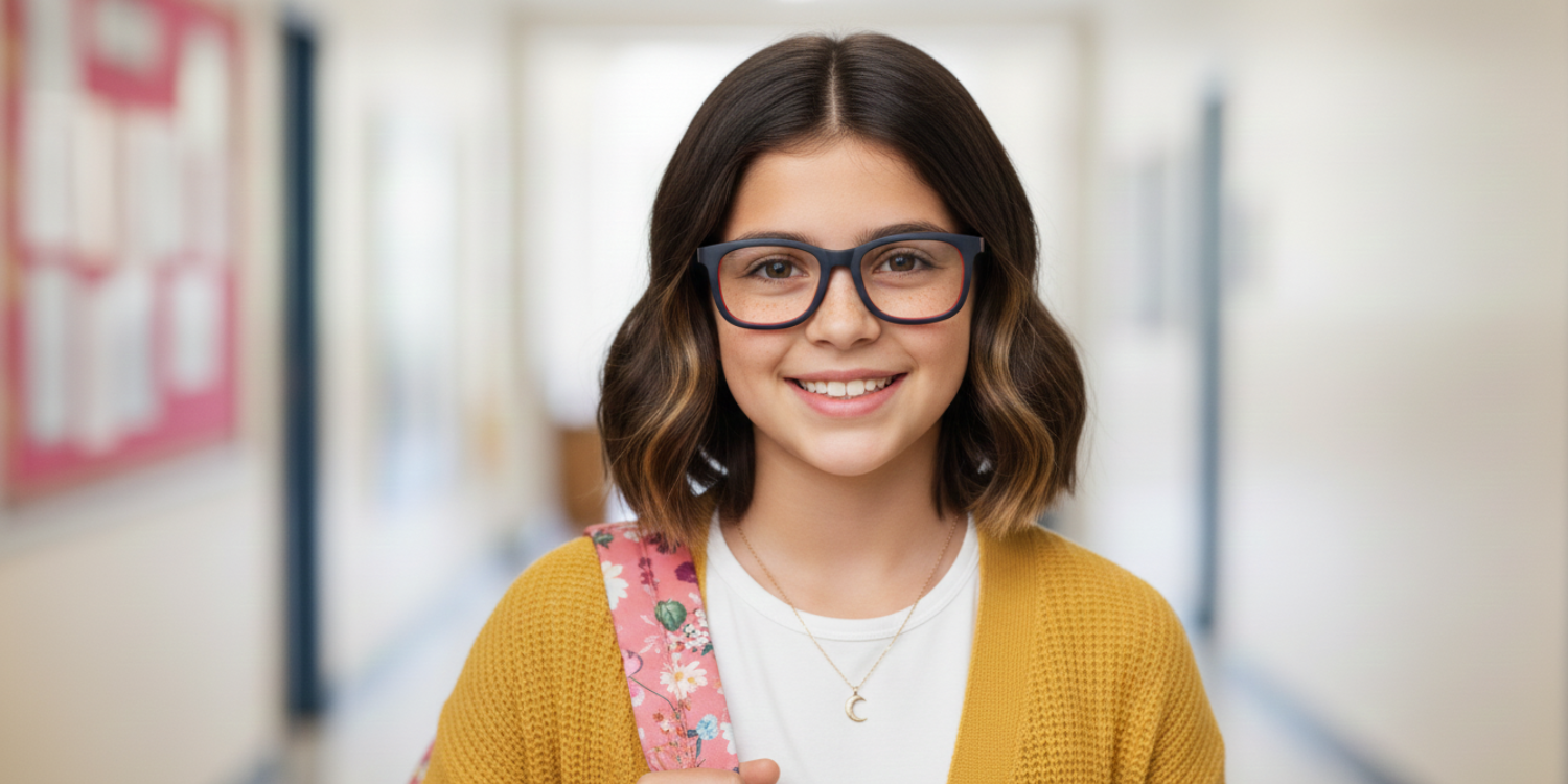 Full Rim Square Eyeglasses With Adjustable Temples M5201