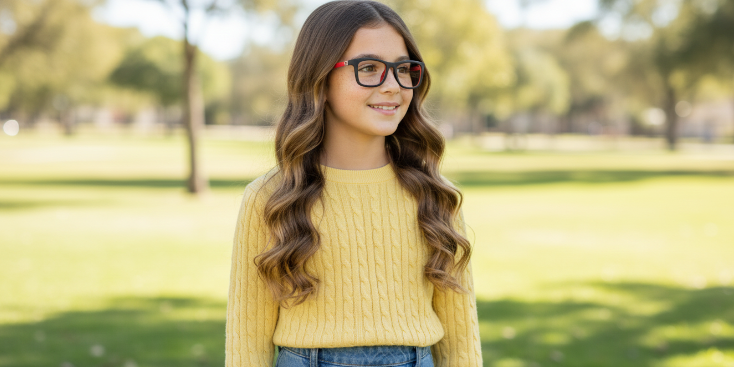 Full Rim RectangleFashionista Kids Premium Eyeglasses With Adjustable Temples M5202