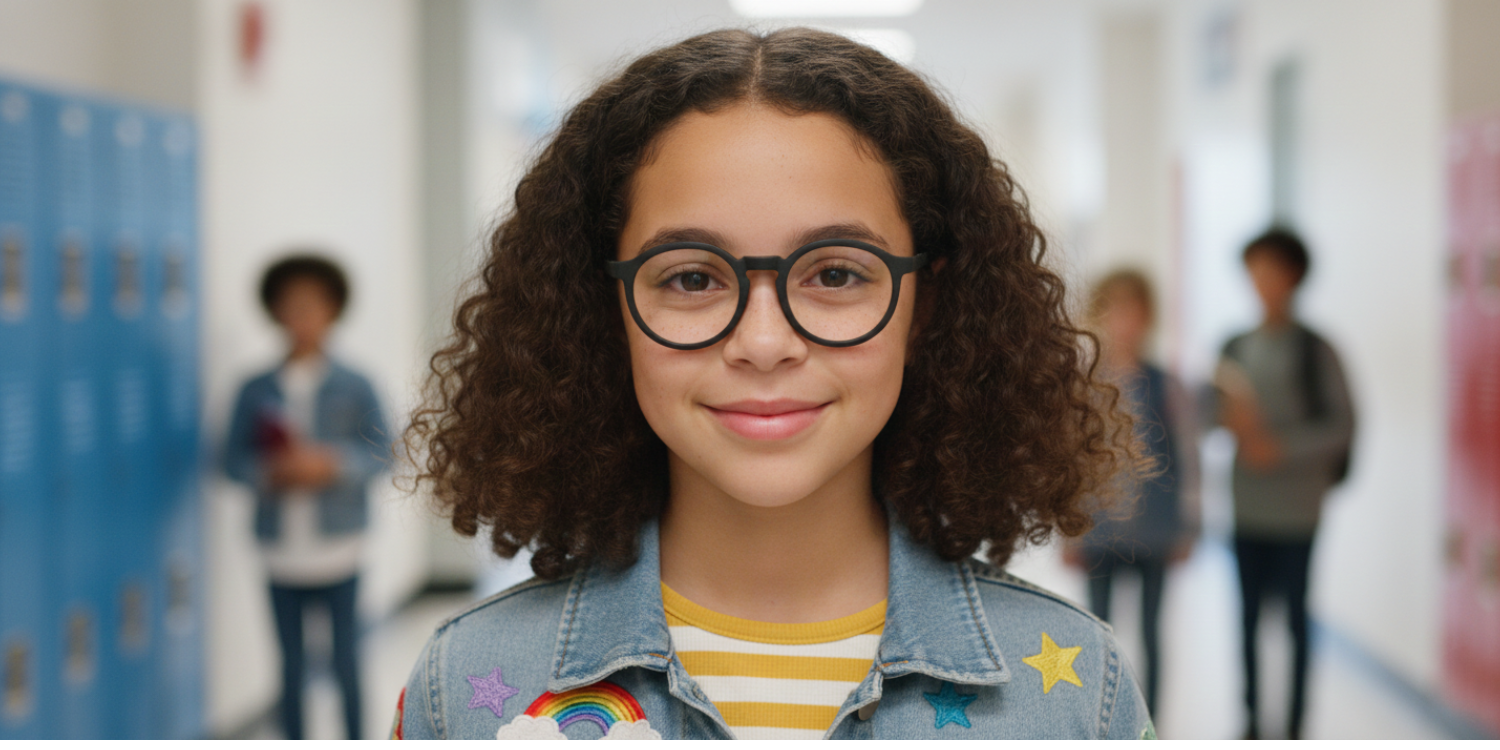 Full Rim Round Eyeglasses With Adjustable Temples M5205