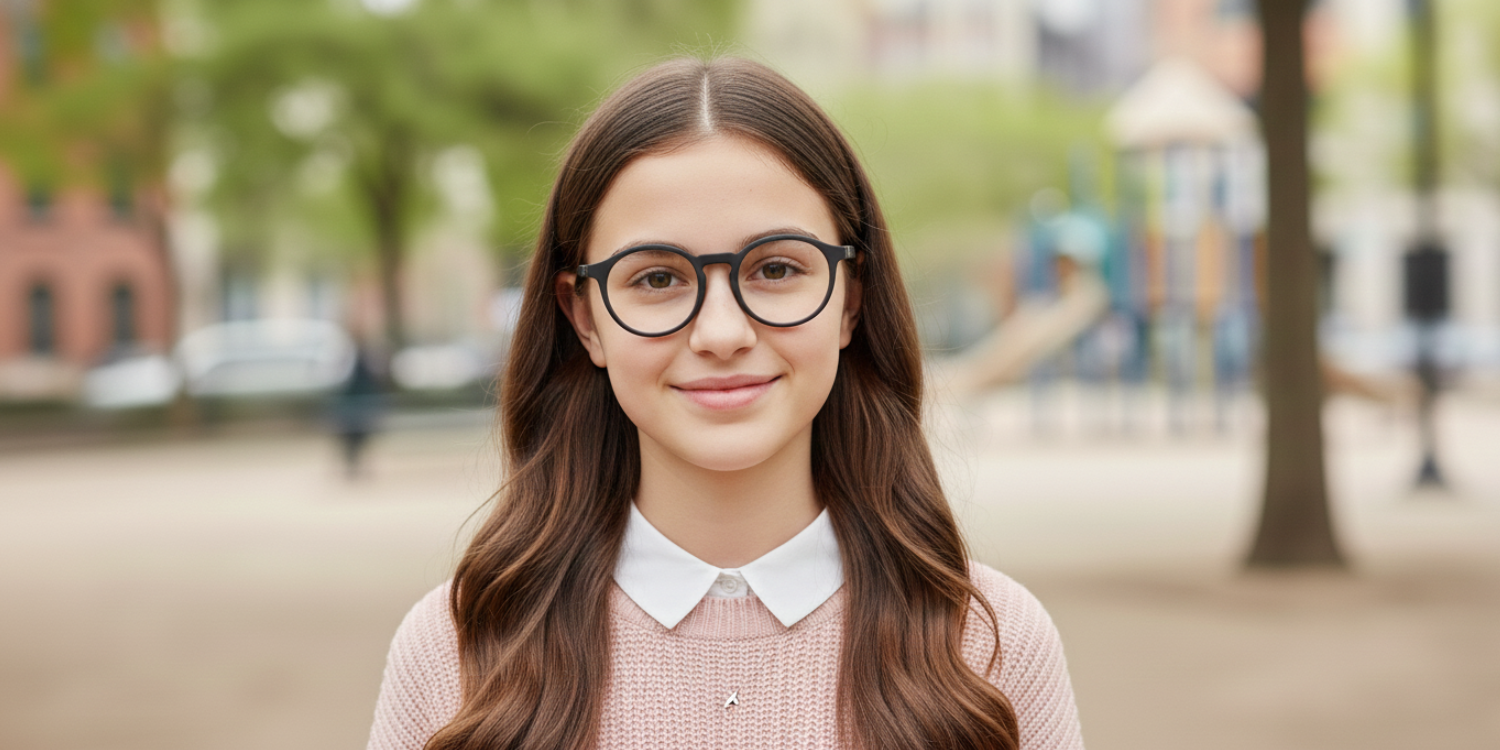 Full Rim Round Eyeglasses With Adjustable Temples M5205