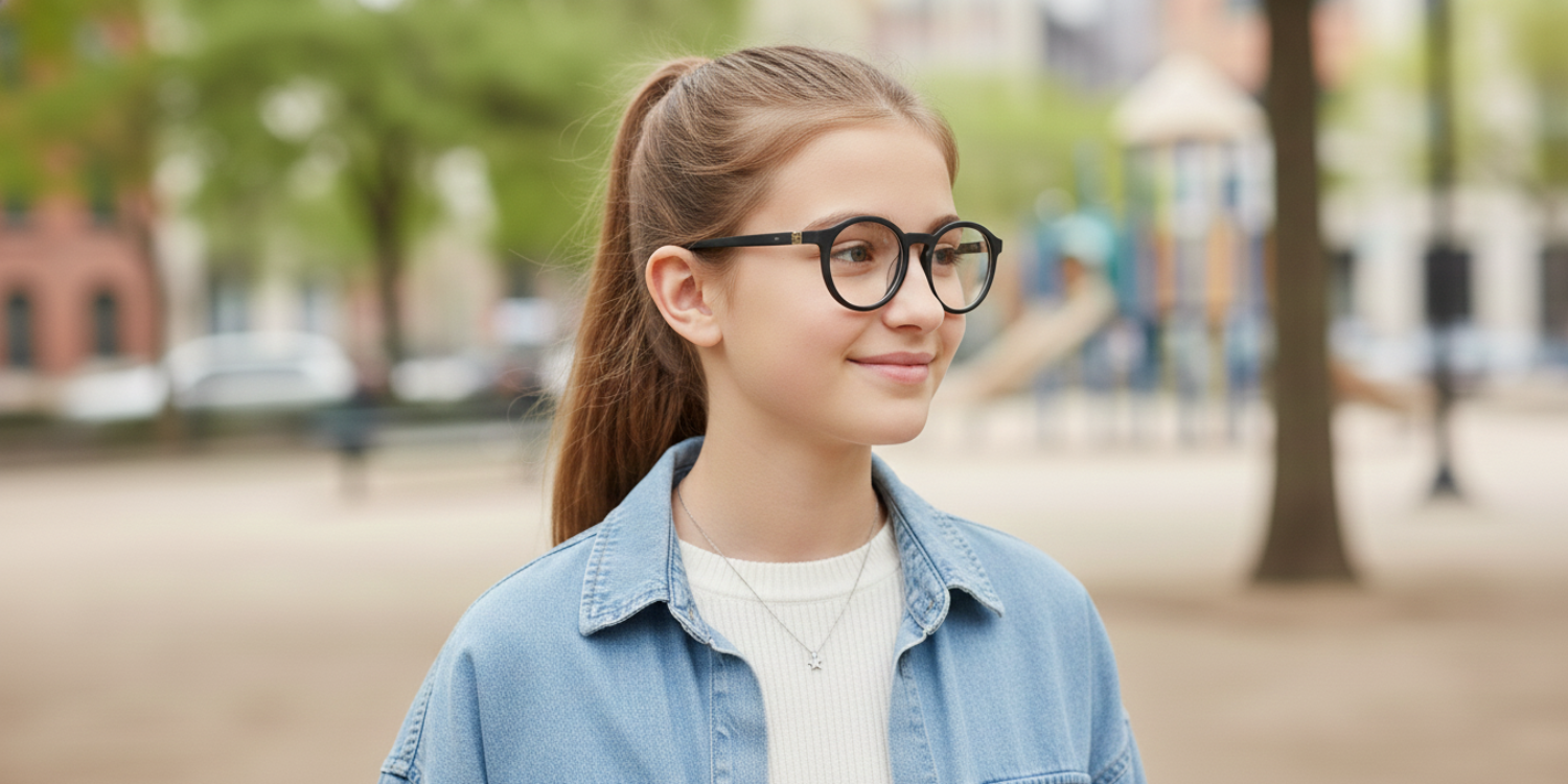 Full Rim Round Eyeglasses With Adjustable Temples M5205
