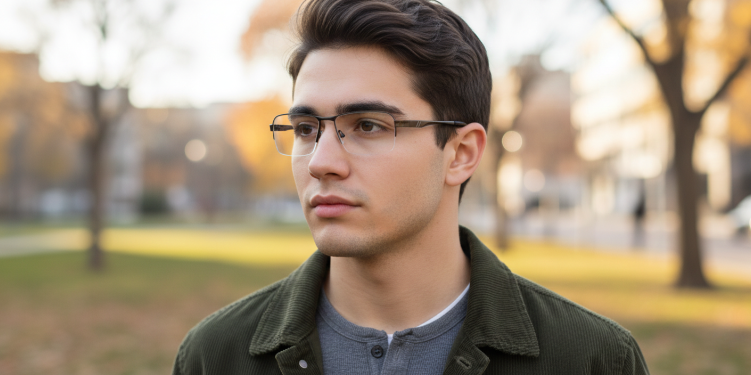 Half Rim Rectangle Classic Eyeglasses M8003