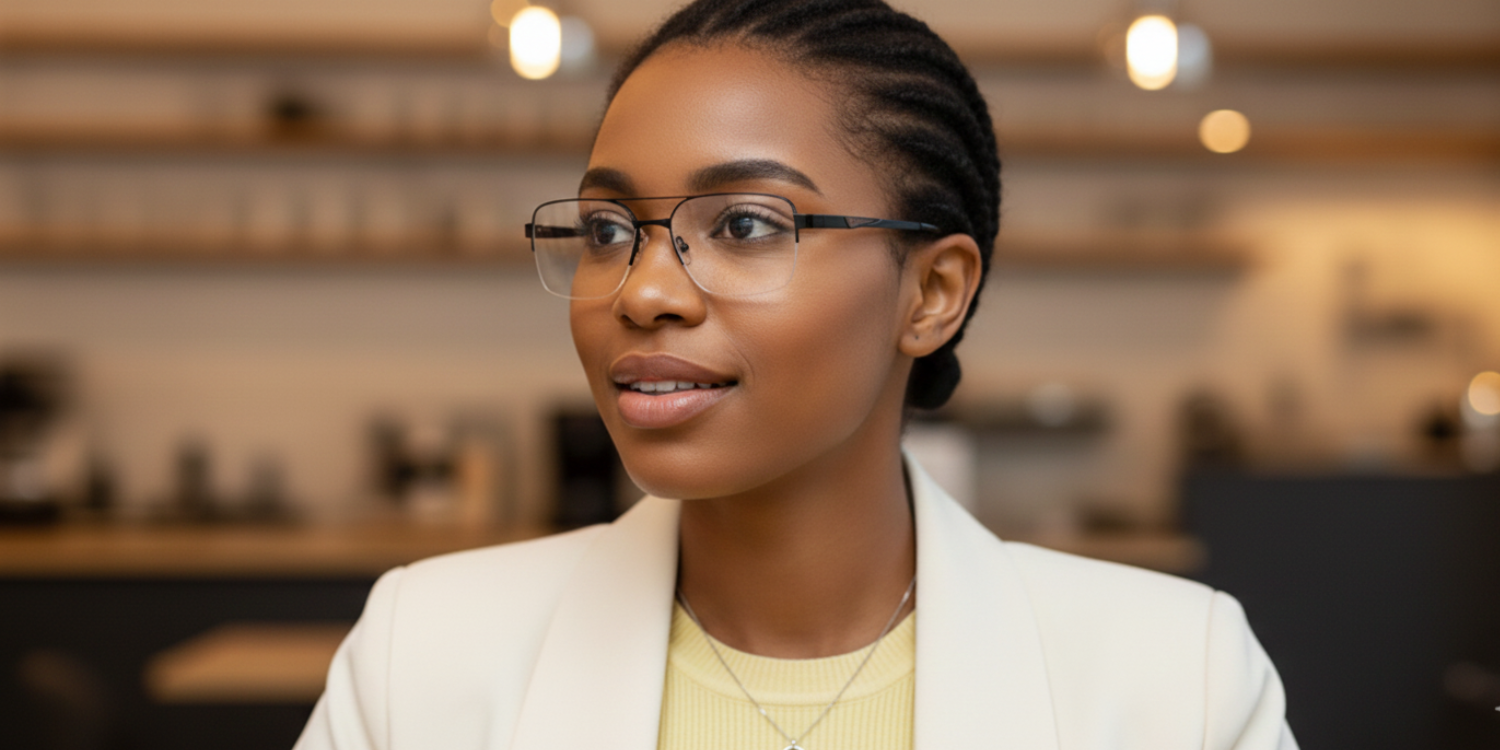 Half Rim Double Bridge Rectangle Classic Eyeglasses M8026